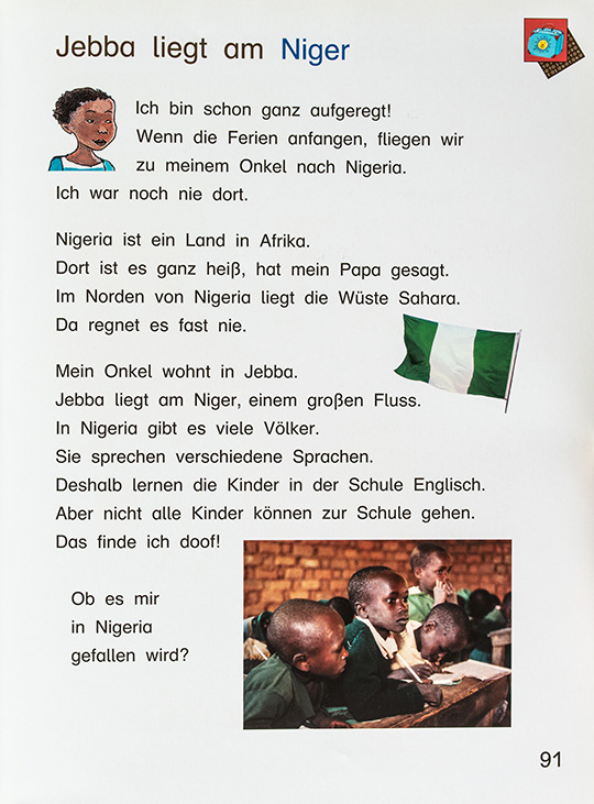 Jebba liegt am Niger, aus: Erstlesebuch „Tinto“, 2003
